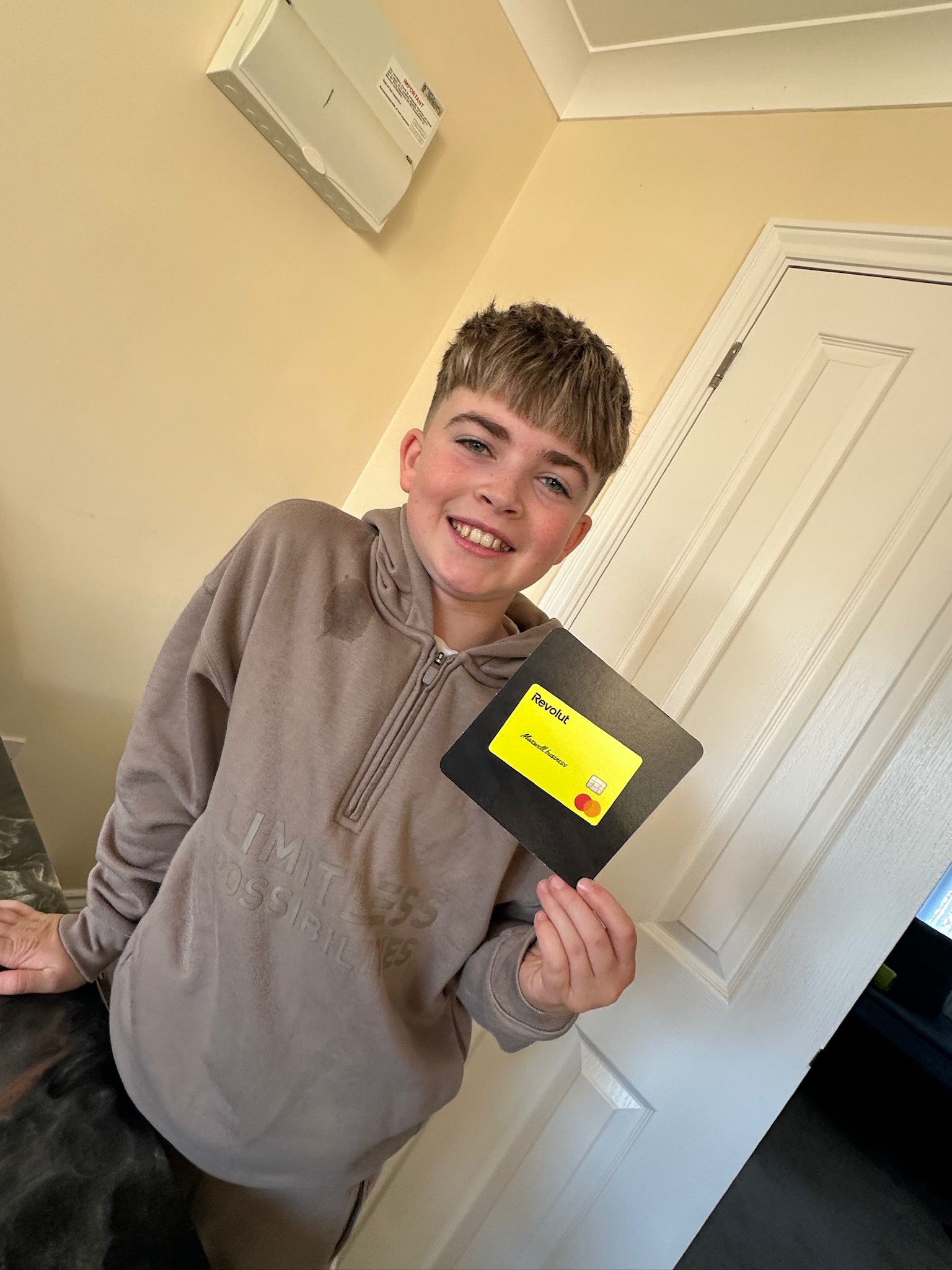 Kid holding a prize